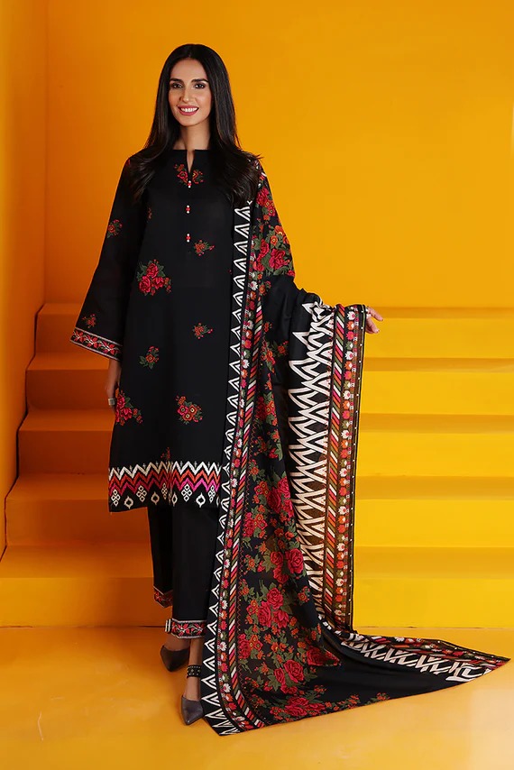 42206154-Printed Embroidered 3PC